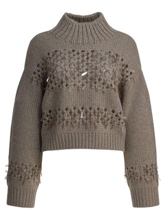 Brunello Cucinelli Brunello Cucinelli verzierter Kaschmirpullover mit Rundhalsausschnitt
