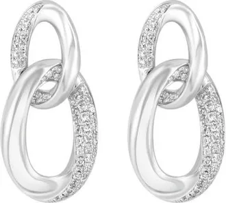 Effy Sterling Silver Diamond Interlocking Circle Drop Earrings at Nordstrom
