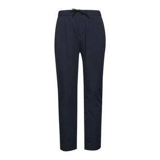 Herno Straight Trousers, male, Blue, Size: S Elasticated Trousers with Drawstring
