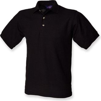 Henbury Ultimate Heavy Pique Polo Shirt : Color - Black : Size - XXL