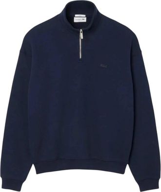 Lacoste Minimalistische Sweatshirt met Rits - Heren - Coltruien - Blauw - XS - Katoen - Truien & Vesten