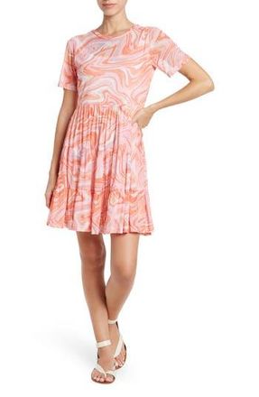 By Design Cate Floral Print Tiered T-Shirt Dress in Marble Trouble at Nordstrom Rack, Size X-Small