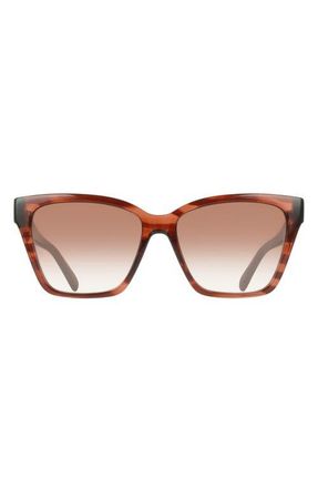 Ferragamo 57mm Rectangle Sunglasses in Striped Wine at Nordstrom