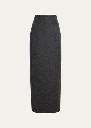 Khaite Loxley Virgin Wool-Blend Midi Skirt