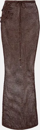 Bananhot Gonna lunga Cori in maglia traforata in lam&eacute;