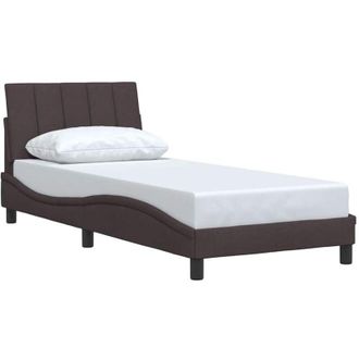vidaXL Estructura De Cama Sin Colch&oacute;n Tela Marr&oacute;n Oscuro 90x190 Cm Vidaxl
