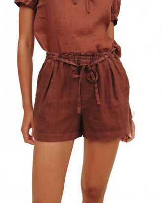 Bella Dahl Double Pleat Tie Short In Sea Glass Brown