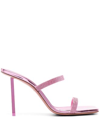 Amina Muaddi Mules Rih con cristalli 100mm - Rosa