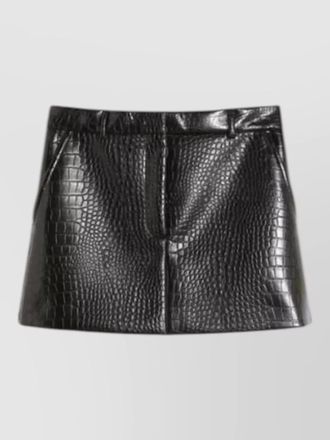 Sportmax patent alligator-print mini skirt