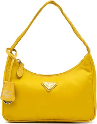 Prada Borsa a spalla Re-Edition 2000 mini in tessuto 2019-2024 - Giallo