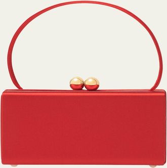 Carolina Herrera Mimi Kiss-Lock Satin Top-Handle Bag