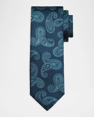 Canali Men & apos;s Paisley Jacquard Silk Tie