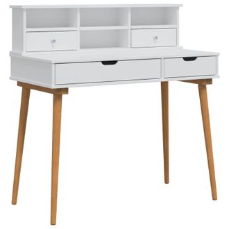 vidaXL Vidaxl Set Tavolo Da Trucco Fauske 2 Pz Bianco 100 X 50 X 103,5