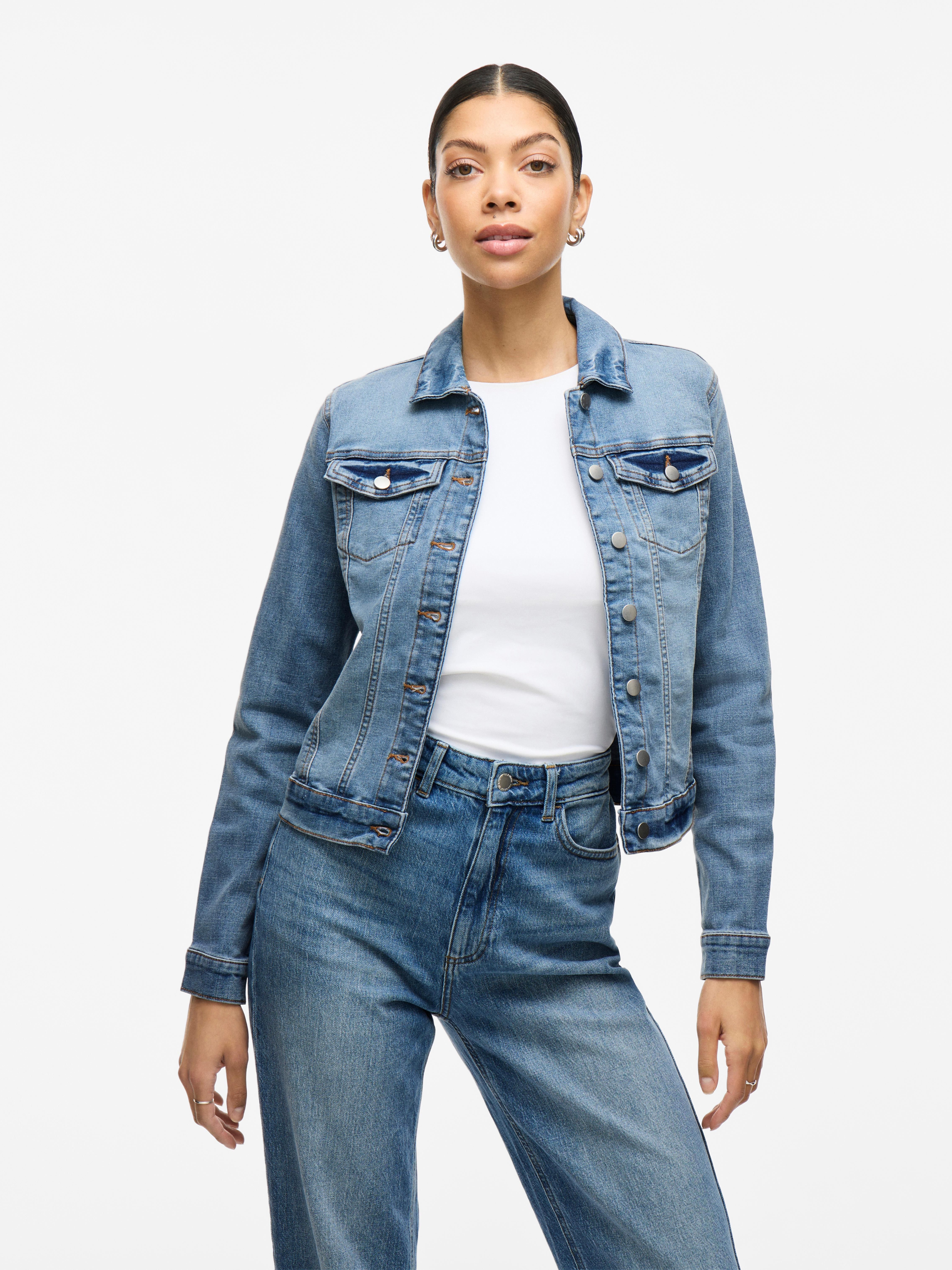 Oversize Jeansjacke Kragenlose Jeansjacke Damen Kaufe Mode Sommer Frauen  Denim Jacke Mode Oversize Casual Langen