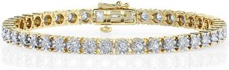 Grown Brilliance 3 Cttw Round Lab Grown Diamond Tennis Bracelet in 14K Yellow Gold-Plated over Sterling Silver, G Color SI Clarity