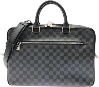 Louis Vuitton Pre-owned Porte Documents Business Damier Graphite Briefcase - Heren - Vintage Handtas - Grijs - ONE Size - Vintage
