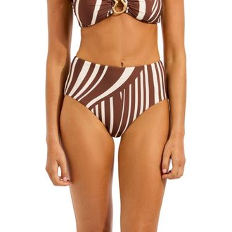Seafolly High Waist Swim Bottoms in Cocoa at Nordstrom, Size 10 Us