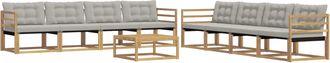 vidaXL Conjunto De Sof&aacute;s De Exterior 9 Uds. Blanco Y Gris Claro Vidaxl