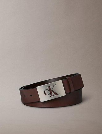 Calvin Klein Cintur&oacute;n Con Hebilla Con Placa Con Monograma De Piel