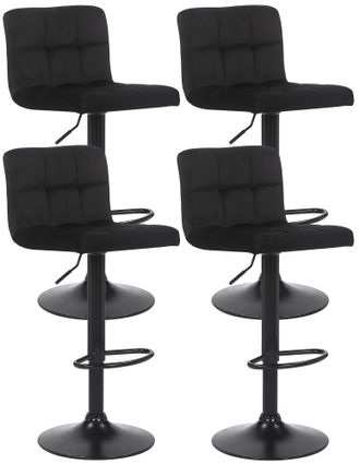 Clp Clp - Set De 4 Taburetes De Bar Feni En Terciopelo Negro