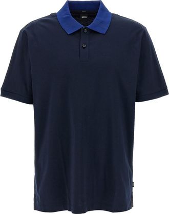 HUGO BOSS Blue Cotton Polo