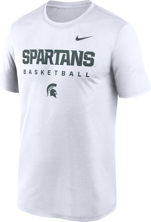Nike Michigan State Courtside Basketball Legend Nike Mens Dri-FIT College T-Shirt in White | 02TI10AMST-8TZ