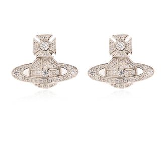 Vivienne Westwood Carmela Bas Relief Stud Oorbellen - Dames - Oorbellen - Grijs - ONE Size - Accessoires