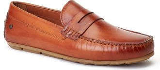 Base London Collins Driver Leather Mens Burnt Tan Loafers - Size UK 10