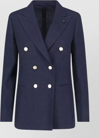 Lardini double breasted blazer long sleeves notched lapels