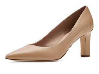Cole Haan Mylah Heel Pump, 75mm Womens Shoes Tuscan Sand Leather : 10.5 B - Medium
