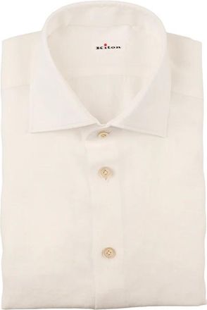 Kiton Overhemden, Heren, Wit, 3Xl, Linnen, Linnen overhemd
