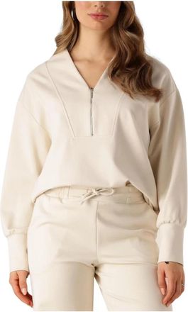Access Fashion V-hals Trui - Dames - Vesten met rits - Beige - L - Nylon - Hoodies & sweatvesten