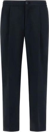 Herno Gekreukte Broek - Heren - Slim Fit Broeken - Blauw - S - Nylon - Broeken