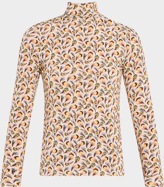 Ulla Johnson Aurelia Floral Jersey Turtleneck Top