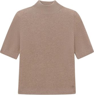 Bugatti Rievota trui met korte mouwen - Dames - Coltruien - Beige - XL - Wol - Truien & Vesten