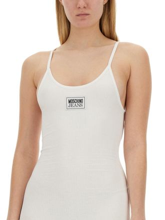 Moschino Ribbed Viscose Dress - White