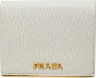 Prada White Leather Wallet (Bi-Fold) (Pre-Owned)
