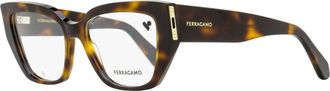 Ferragamo Ferragamo Womens Butterfly Rectangular Eyeglasses SF2972 240 Tortoise 54mm