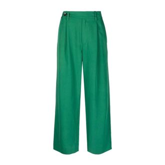 Proenza Schouler Dames, Broeken, Groen, Maat: 2XS Nylon