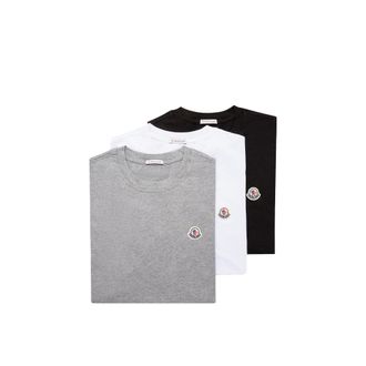 Moncler Moncler Logo Patch Cotton T-shirt (pack Of Three), Men, Multicolor, Size: 3xl