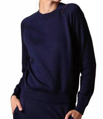 Minnie Rose Raglan Sleeve Sweatshirt In Navy