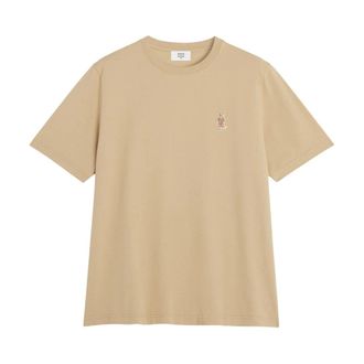 Maison Kitsun&eacute; T-Shirts, male, Beige, Size: XL Dressed Fox Comfort T-Shirt