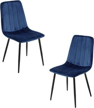 Regalos Miguel Packs Sillas Comedor - Pack 2 Sillas Liny Terciopelo - Azul