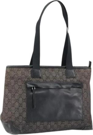 Gucci Pre-owned Canvas Tote Bag - Dames - Vintage Shopper - Zwart - ONE Size - Vintage