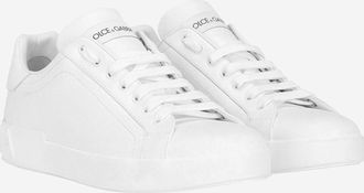 Dolce & Gabbana Mens Leather Sneakers Portofino White Trainers
