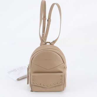 Jimmy Choo London Beige Leather Backpack (Pre-Owned)