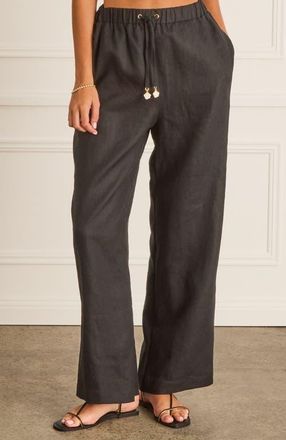 Aqua Blu Australia High Waist Resort Pants in Black at Nordstrom, Size Xx-Large 30