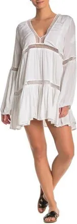 Boho Me Crochet Croched Inset Cover-Up Dress in White at Nordstrom Rack, Size Medium