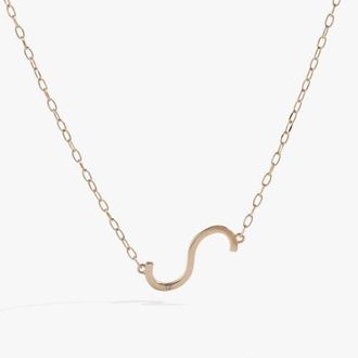 Alex and Ani Gold Elongated Initial Pendant Necklace in Gold - S at Nordstrom