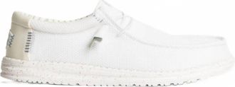 Hey Dude Mens Wally Stretch Sox Slip-On Loafer Shoe In White